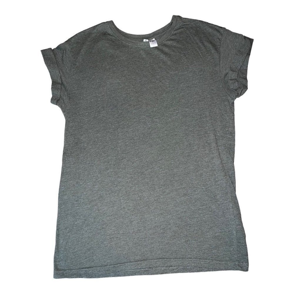 H&M Divided Olive Green Short Cuffed Sleeve Slouchy T-Shirt Women's Size S